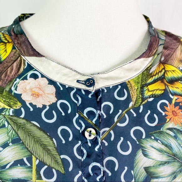 Johnny Was Abina Blouse Silk Floral Ling Sleeve 2X - Picture 10 of 14